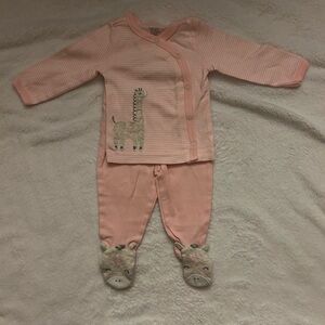 Cozy Pink Giraffe Footie for Infants